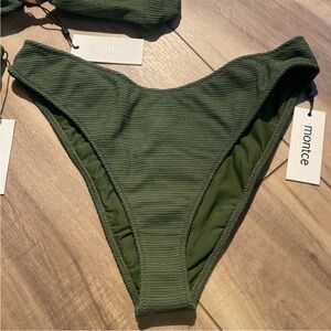 Montce Olive Textured Bikini Bottom